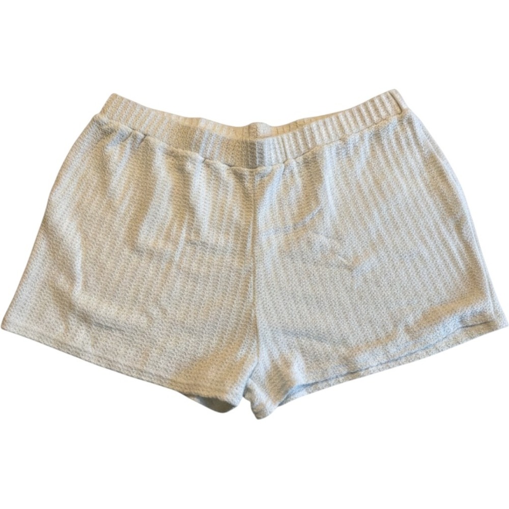 Princess Polly White Knit Lounge Shorts High Waisted Textured Size US 20 Plus